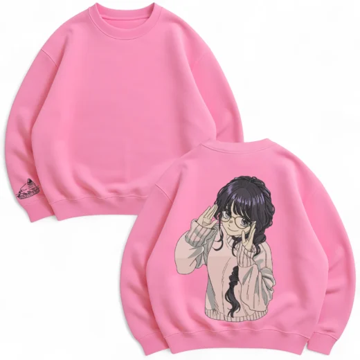 Оверсайз світшот з аніме-вишивкою