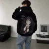 Оверсайз худі з аніме-вишивкою